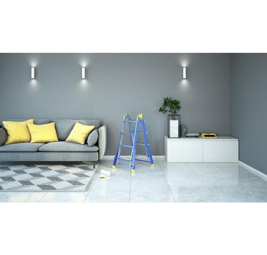 Colombo Scala PRATIC 5+5 In Acciaio-Alluminio Altezza Massima 4,6 M Gradini Zigrinati Piedini Antisdrucciolevoli