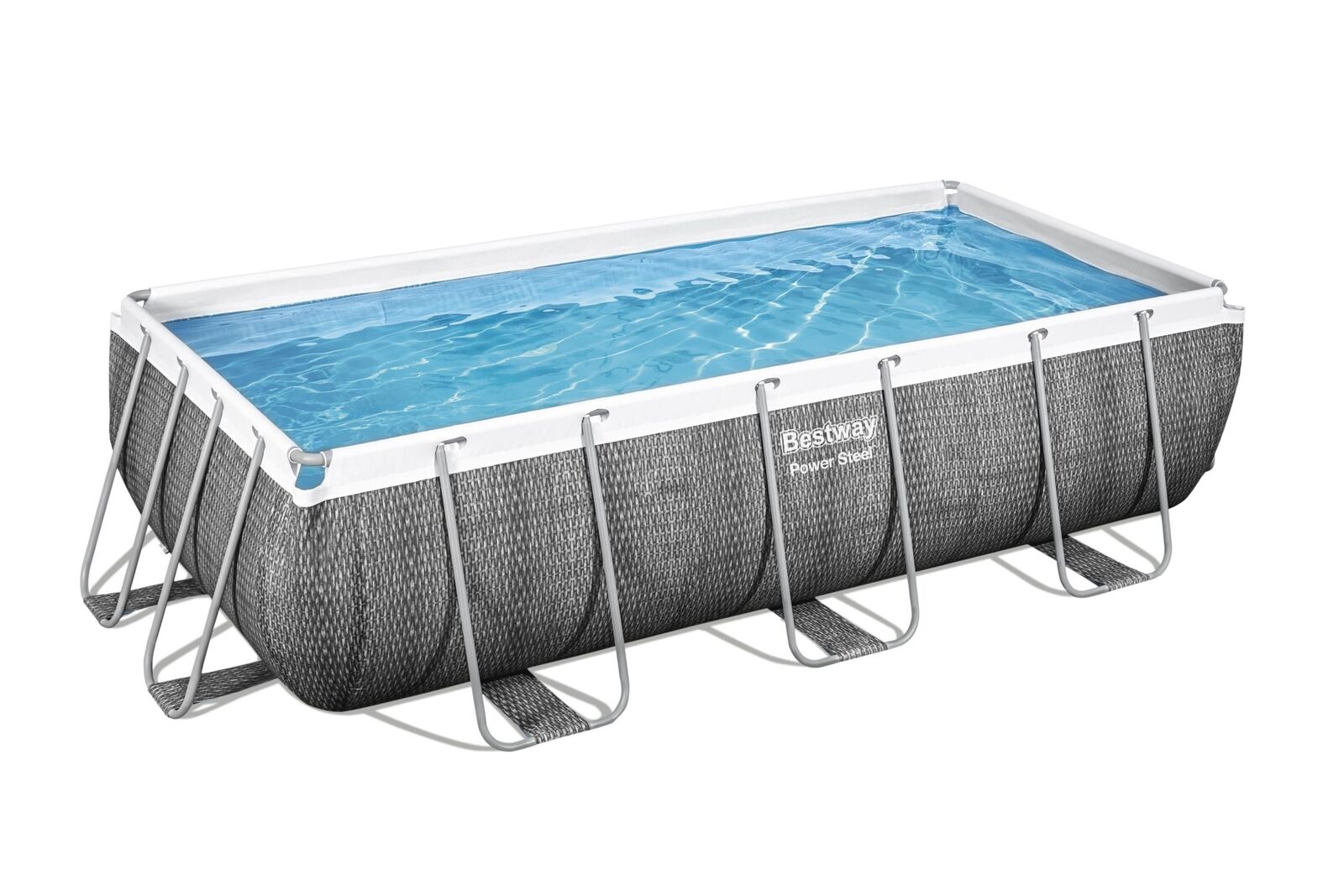 Bestway Power Steel Set piscina fuori terra 4.04 x 2.01 x 1 m Rattan grigio