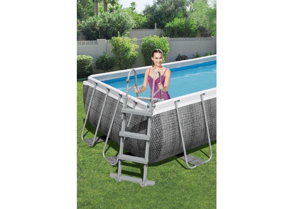 Bestway Power Steel Set piscina fuori terra 4.04 x 2.01 x 1 m Rattan grigio