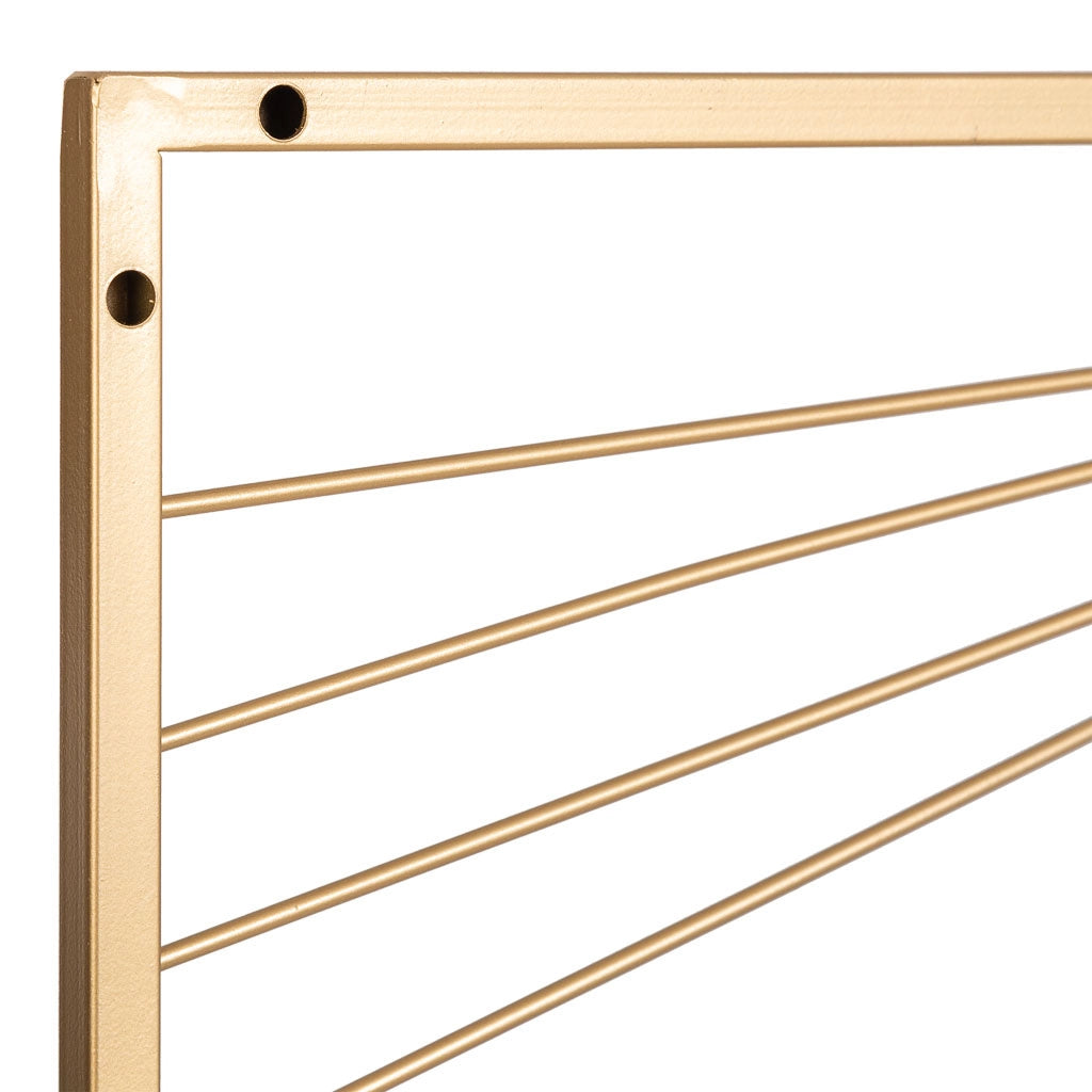 Specchio da parete rettangolare in metallo dorato 61x96x2