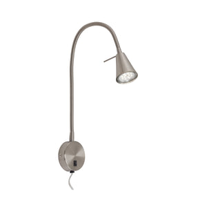 Applique Contemporanea Tusa Metallo Nichel Satinato 1 Luce Gu10 3000K