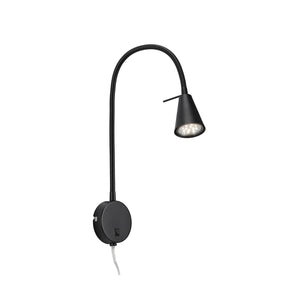 Applique Contemporanea Tusa Metallo Nero 1 Luce Gu10 3000K