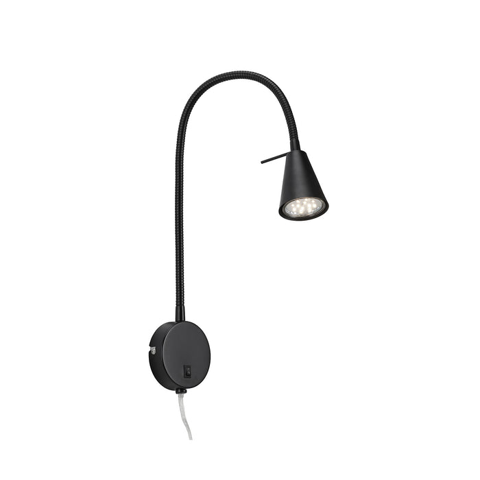 Applique Contemporanea Tusa Metallo Nero 1 Luce Gu10 3000K