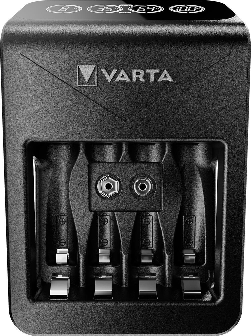 Varta LCD Plug charger+ AA & AAA ((Batterie ricaricabili NiMH incl. 4x AA 2100 mAh accu), nero