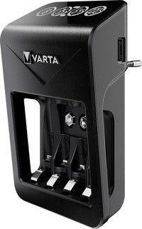 Varta LCD Plug charger+ AA & AAA ((Batterie ricaricabili NiMH incl. 4x AA 2100 mAh accu), nero