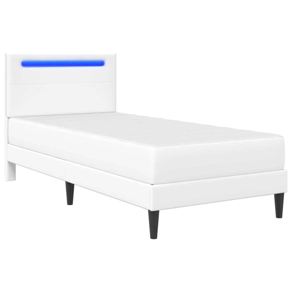Struttura del letto con testiera Bianco 90 x 190 cm Similpelle
