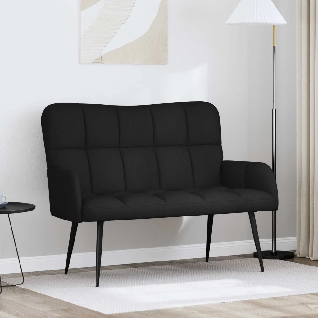 Sofa a Due Posti Nero 115 x 61 x 87 cm Tessuto 42028931