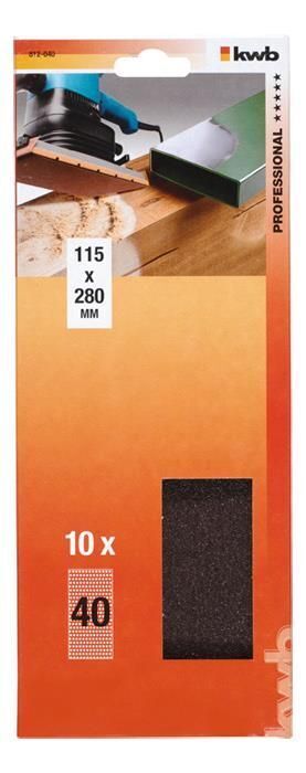 kwb 812040 fornitura per levigatura manuale Foglio abrasivo P40 10 pz
