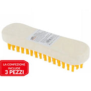 Trade Shop - 3 Pz Spazzola Per Indumenti Bucato Setole Pulizia Casa Lavaggio Vestiti In Legno -