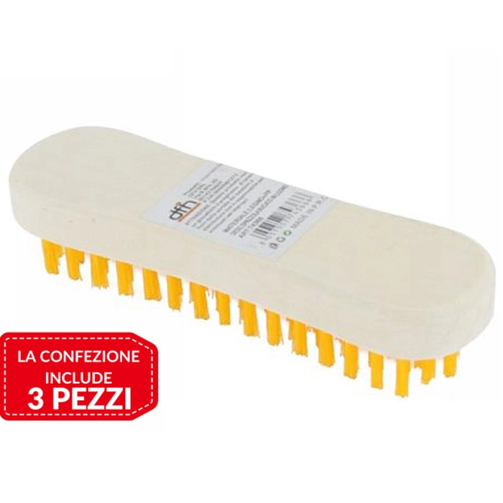 Trade Shop - 3 Pz Spazzola Per Indumenti Bucato Setole Pulizia Casa Lavaggio Vestiti In Legno -