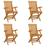 Sedie da Giardino Pieghevoli 4 pz in Legno Massello di Teak cod mxl 45346