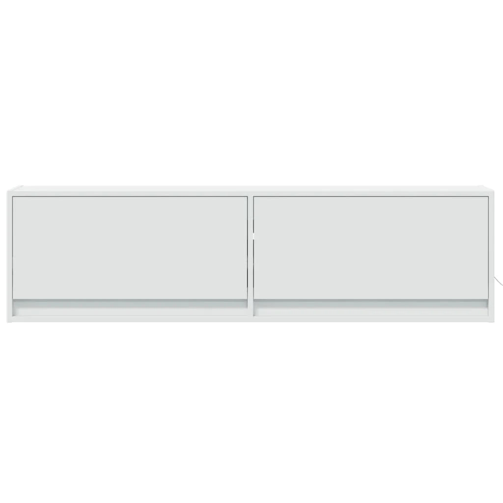 Mobile TV multimediale scaffale TV credenza mobile TV sala da pranzo soggiorno camera da letto mobile da parete con luci LED 140 x 31 x 38 cm bianco 02_0027865
