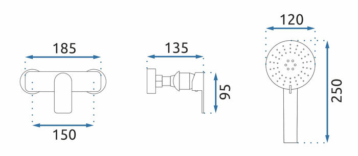Rubinetto Doccia Rea Bloom Bianco Cromo