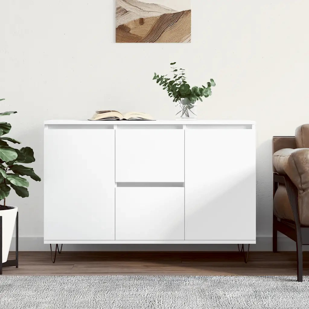Credenza | Madia | Buffet da pranzo | Armadio da pranzo Bianca 101,5x35x70 cm in Legno Multistrato