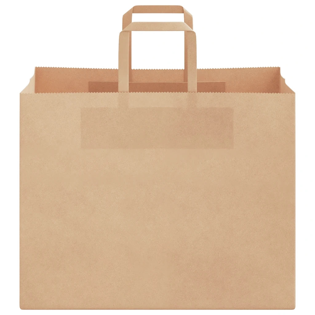 vidaXL Sacchetti di Carta 250 pz con Manici Marrone 32x22x24 cm