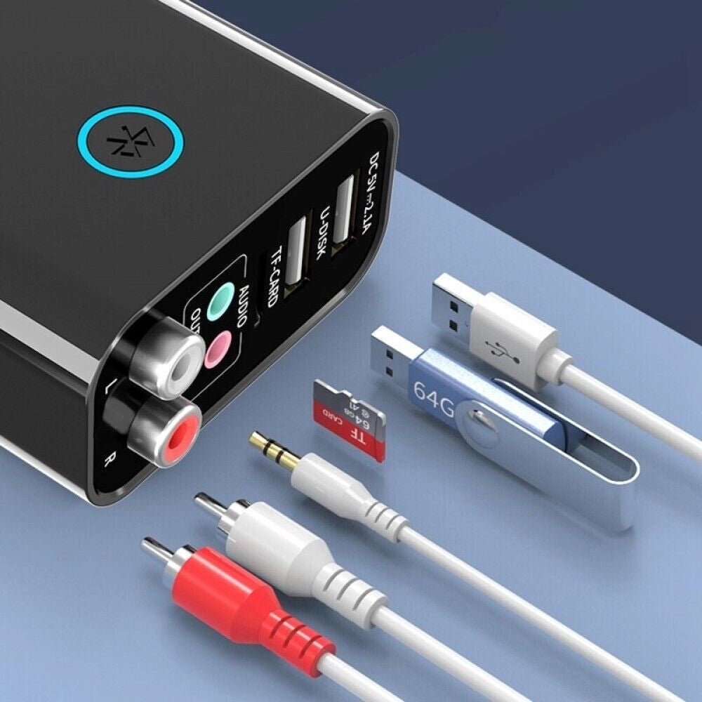 Trade Shop - Adattatore Bluetooh Usb 5.0 Trasmettitore Ricevitore Audio Wireless Aux Rca K16 -