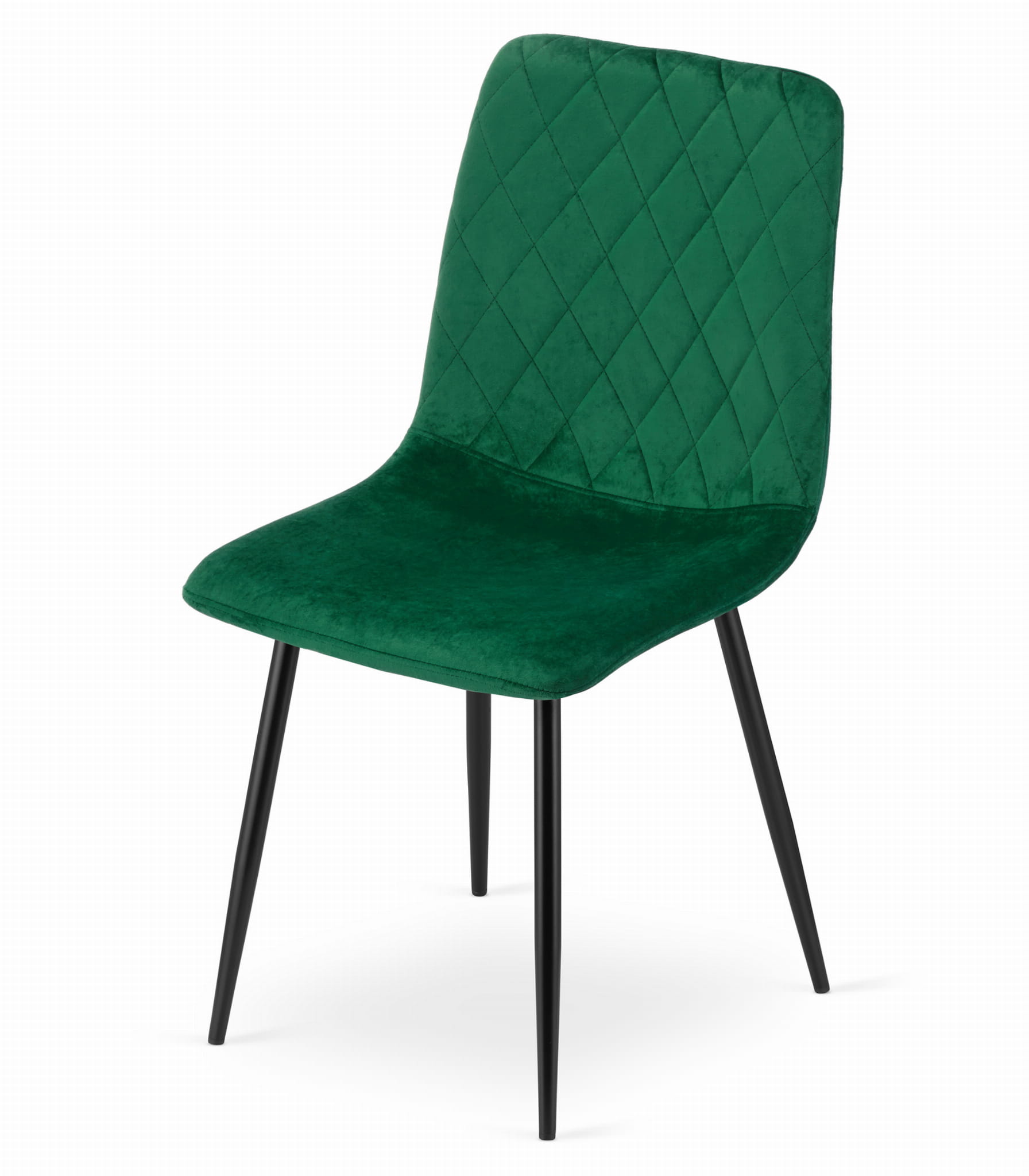 Sedia VALORA TURIN - Design ergonomico in velluto verde scuro x 3