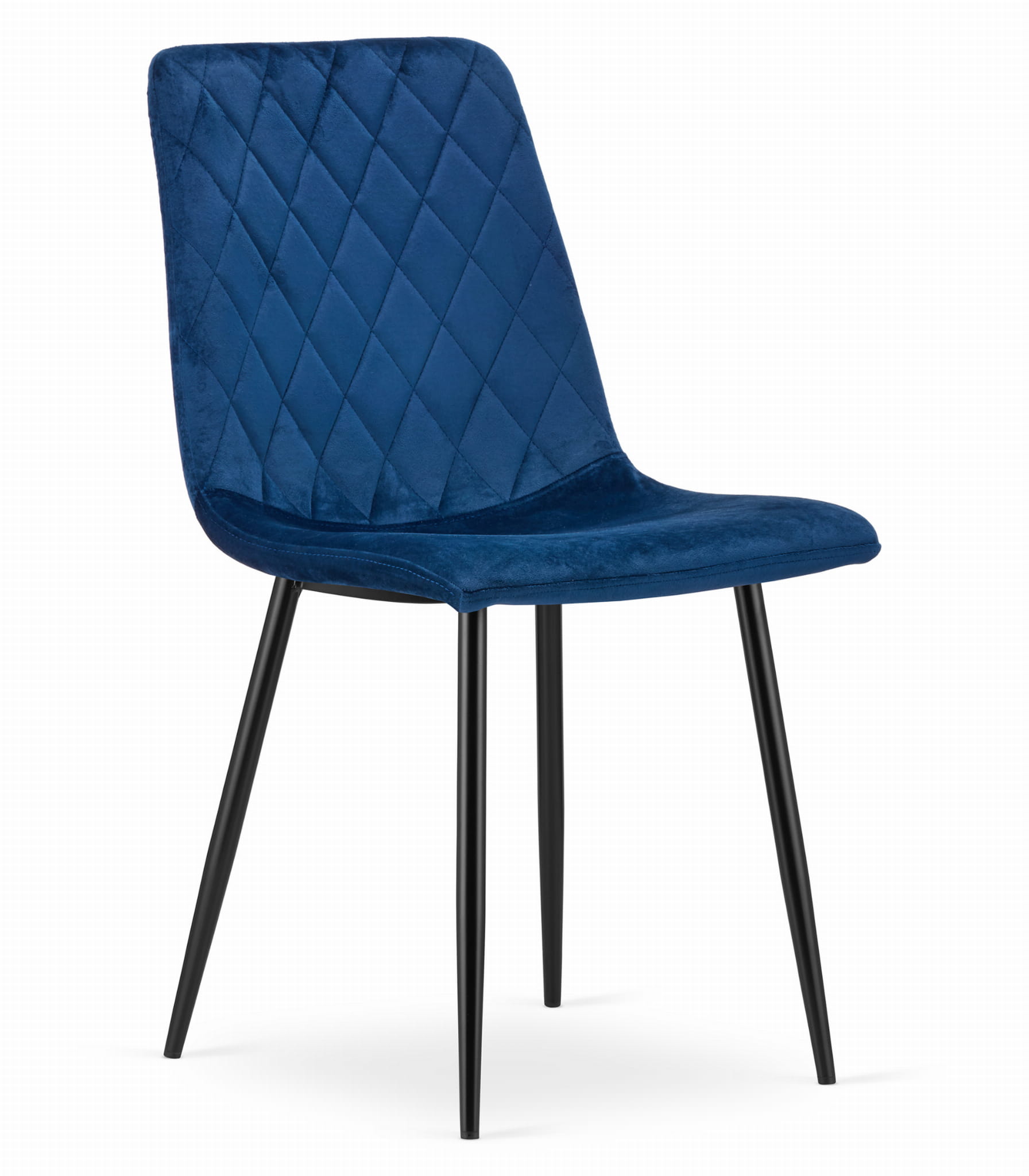 Sedia VALORA TURIN - Design ergonomico in velluto blu navy x 3
