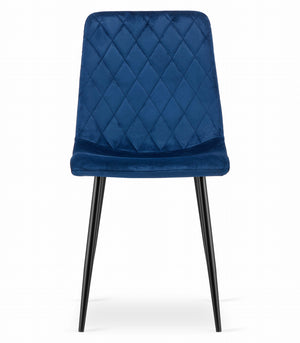 Sedia VALORA TURIN - Design ergonomico in velluto blu navy x 3