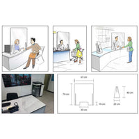 Vigor-Blinky Pannelli Divisori Parafiato Polistirene Trasparente 67x75cm
