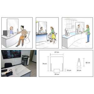 Vigor-Blinky Pannelli Divisori Parafiato Polistirene Trasparente 67x75cm