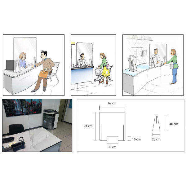 Vigor-Blinky Pannelli Divisori Parafiato Polistirene Trasparente 67x75cm