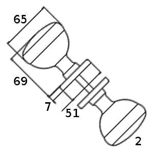 Ghidini 744771001 Pomolo Ottone Lucido Milena Q8x70