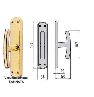 Ghidini 744407008 Maniglia Cremonese Ottone Satinato Milena Ez+q7
