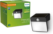 Lampada esterna alimentata da pannelli solari 2,2W 2700K nera con sensore di movimento IP44 resistente all'usura