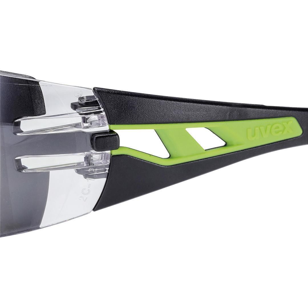 Uvex pheos Occhiali di sicurezza Poliossimetilene (POM), Elastomero Termoplastico (TPE) Nero, Verde