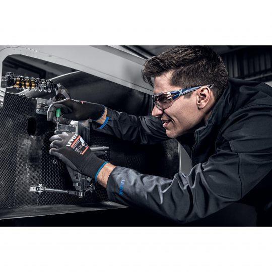 Uvex 60038 Guanti da officina Nero Carbonio, Elastan, Poliammide 1 pz