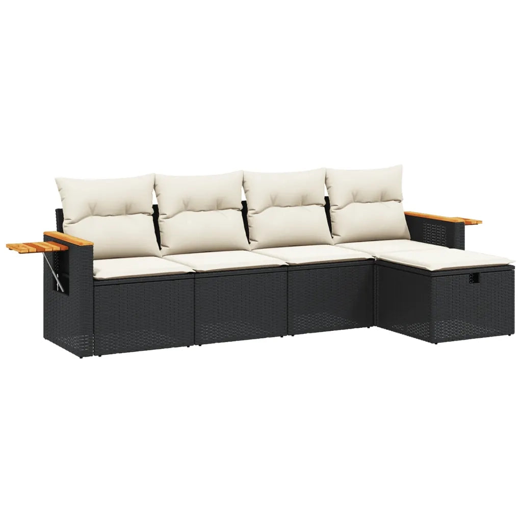 Set Divani da Giardino 5 pz con Cuscini in Polyrattan Nerocod mxl 90525