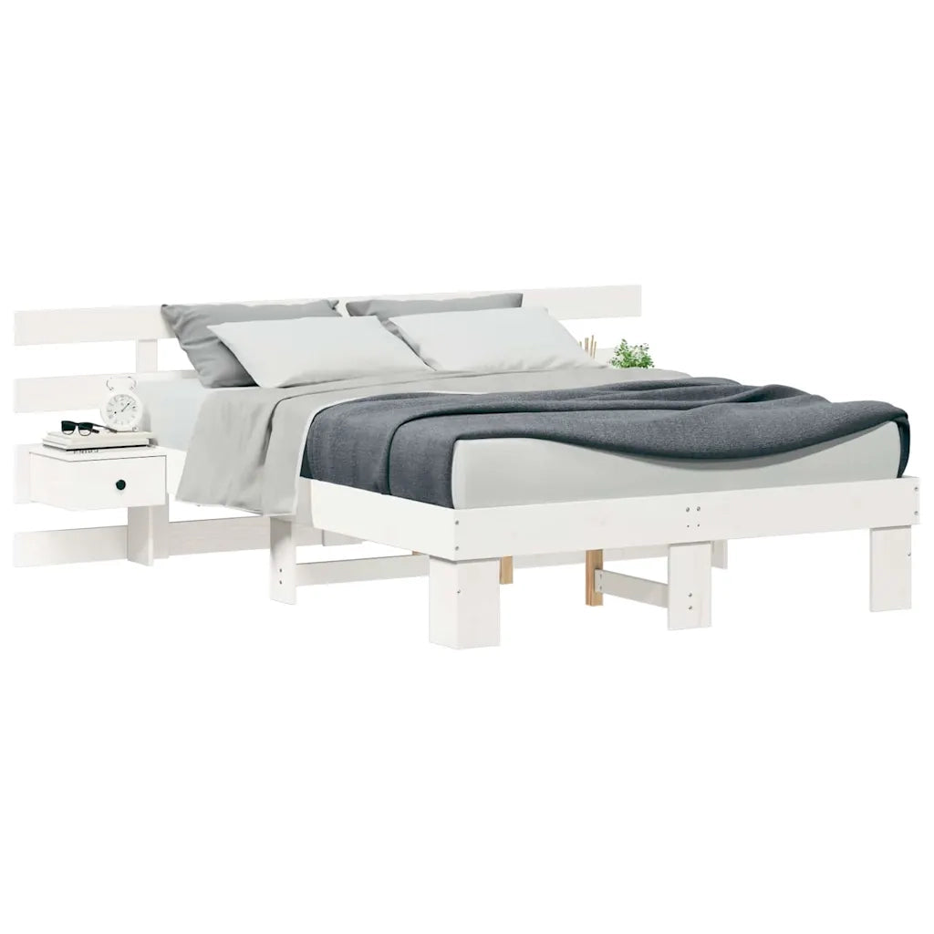 vidaXL Struttura del letto con cassetto Bianco