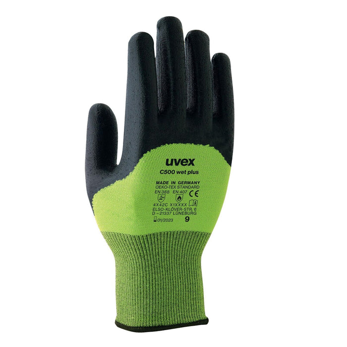 Uvex C500 foam Nero, Verde Polietilene, Viscosa, Poliammide, Vetroresina 1 pz