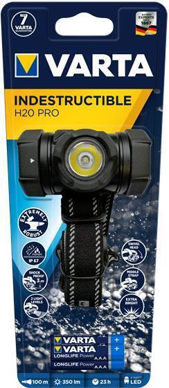 Varta INDESTRUCTIBLE H20 PRO Nero Torcia a fascia LED