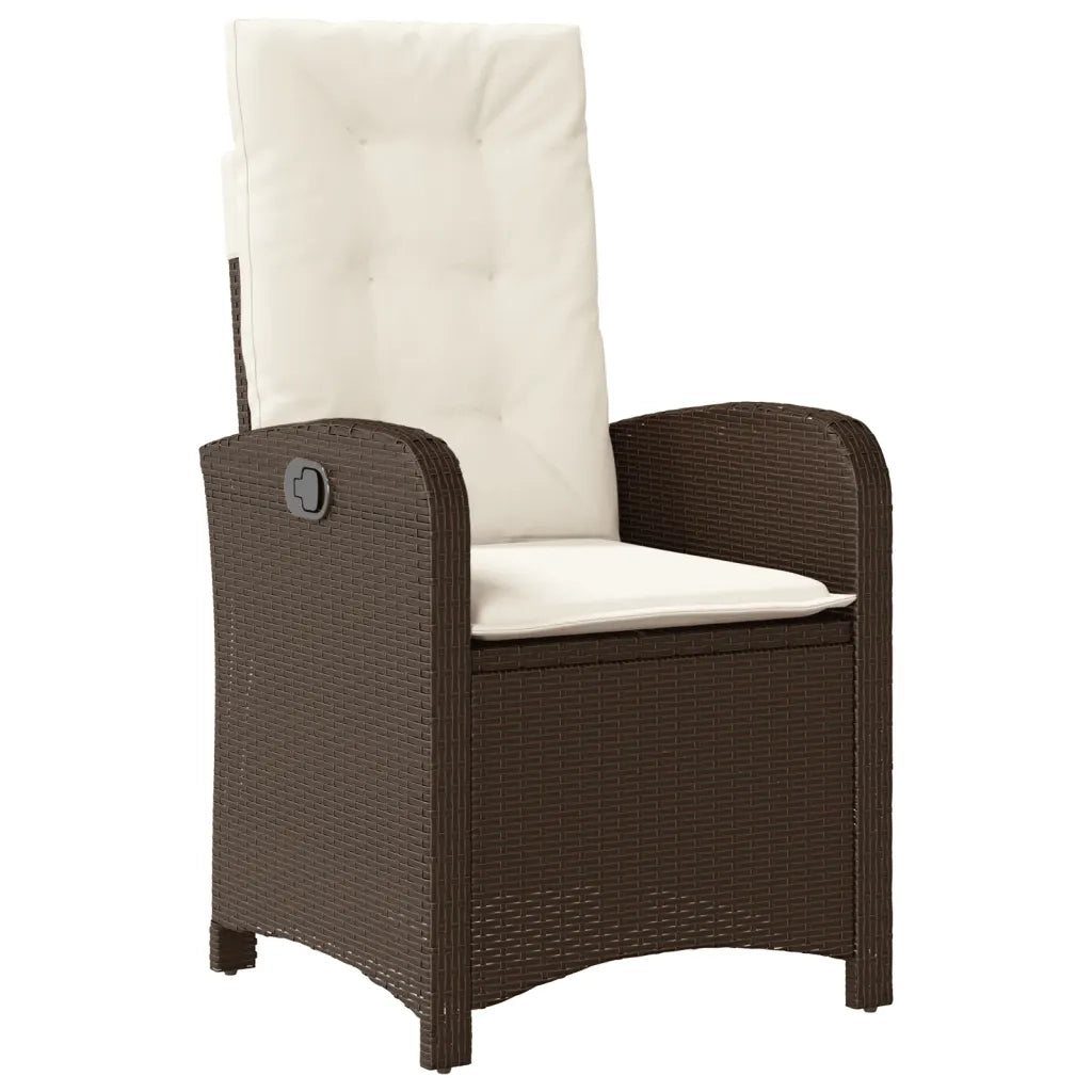 Set da Pranzo da Giardino 5pz con Cuscini in Polyrattan Marronecod mxl 87560