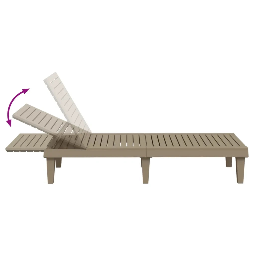 Lettino Prendisole | Sdraio da giardino | Lettino da sole Marrone 155x58x83 cm in Polipropilene