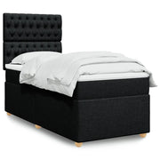 vidaXL Giroletto a Molle con Materasso Nero 100x200 cm in Tessuto