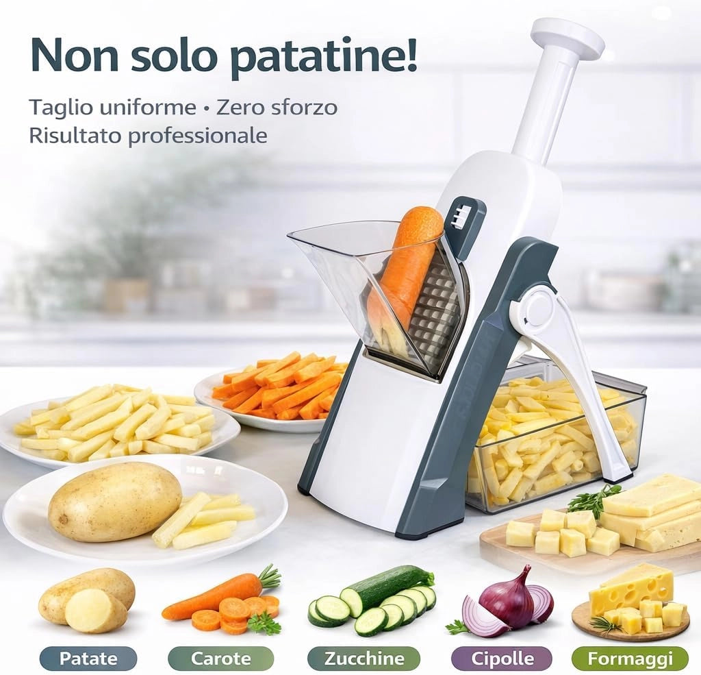 Mandolina per Verdure Multifunzionale, Mandolina Affettatrice di Verdure con Spessore Regolabile, Chopper per Patate e Cipolla, Kitchen Chopping Artifact Cutter Professionale.