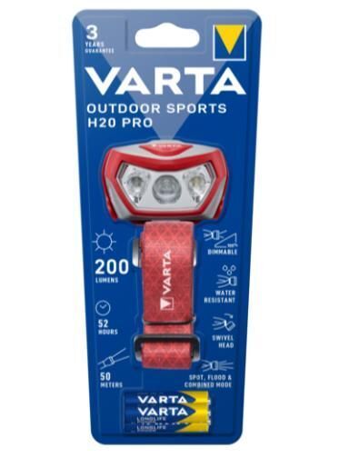 Varta Outdoor Sports H20 Pro Grigio, Rosso Torcia a fascia LED