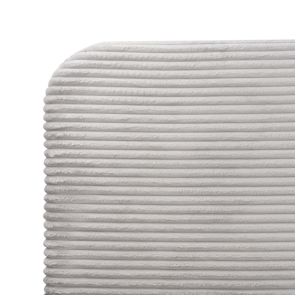 Letto grigio chiaro velluto a coste testiera con rete a doghe 180 x 200 cm design minimalista