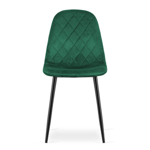 Sedia VALORA DAPI - Design ergonomico moderno in velluto verde scuro x 3
