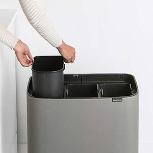 Brabantia afvalemmer Bo TouchBin Mineral Concrete Grey, 3 x 11 L