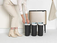 Brabantia afvalemmer Bo Touch Bin champagnekleur, 3 x 11 L
