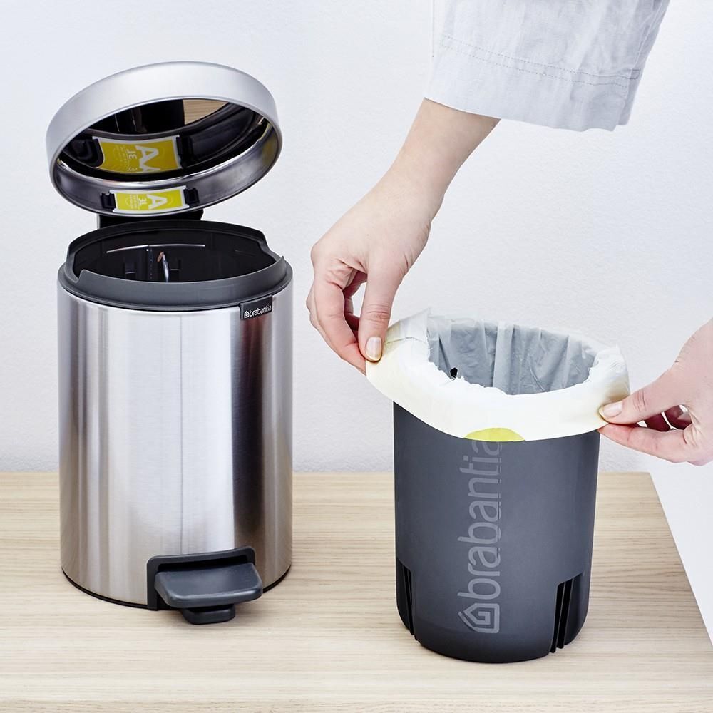 Brabantia Pedal Bin newIcon Rotondo Acciaio spazzolato