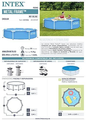 Intex Piscina Piscina Metal Frame 244x51cm
