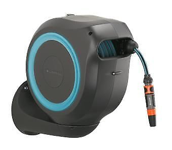 Gardena 18610-20 avvolgitubo da giardino Rocchetto montato a muro Automatico Grigio, Turchese