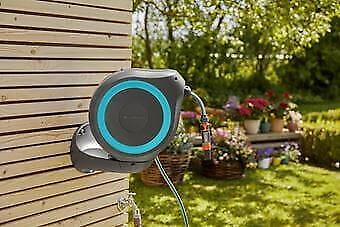 Gardena 18610-20 avvolgitubo da giardino Rocchetto montato a muro Automatico Grigio, Turchese