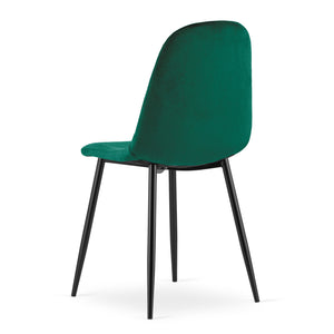 Sedia VALORA DAPI - Design ergonomico moderno in velluto verde scuro x 3