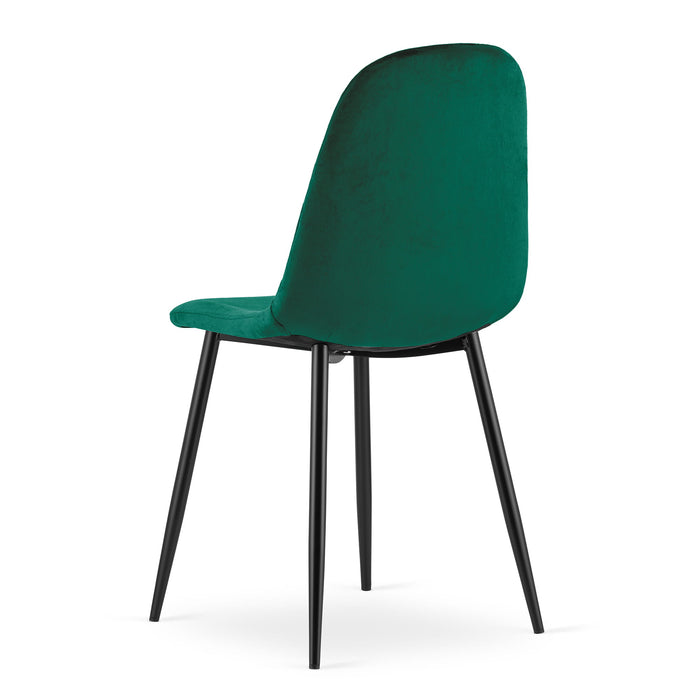 Sedia VALORA DAPI - Design ergonomico moderno in velluto verde scuro x 3